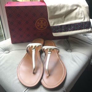 Tory Burch Gold T Sandal Flip Flop
